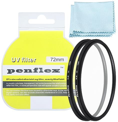 PATIKIL 72mm Filtro, 2uds Protección Filtro Delgado Protección UV Cámara Lente Filtro Aluminio Óptico Cámara Accesorio Cristal Transparentes Imágenes para 72mm Cámara Lente
