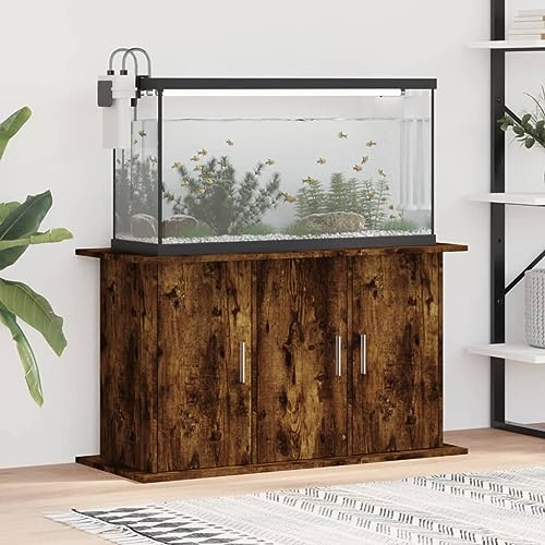 Homgoday Aquariumständer Aquarium Unterschrank Aquarium Tisch Aquarien Schrank Aquarienunterschrank Terrarium Schrank Räuchereiche 101x41x58 cm Holzwerkstoff