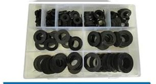 M2 M3 M4 M5 M6 M8 M10 M12 M14 M20 PVC-Unterlegscheiben-Set, Hartplastik, Nylon-Dichtung, transparente Isolierung, flach gepolstert, Sortiment-Set, Nylon, schwarz, 1 Set