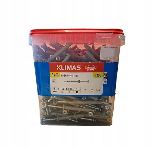 Juego de tacos de impacto de montaje rápido con cuello y tornillos de cabeza avellanada BIG BOX| Tacos para clavos de hormigón poroso, tacos de impacto de plástico (8 x 60-400 unidades)