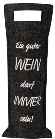 12 Stück Flaschentüten für Wein Filz mit Spruch Ein guter Wein Geschenktasche Flaschentasche