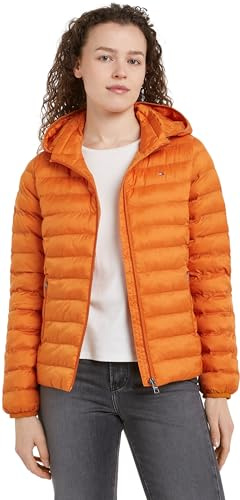 Tommy Hilfiger dam LW VADDERAD GLOBAL RANDIG JACKA WW0WW38927, pufferjacka, orange, XS, Orange (höst orange), XS