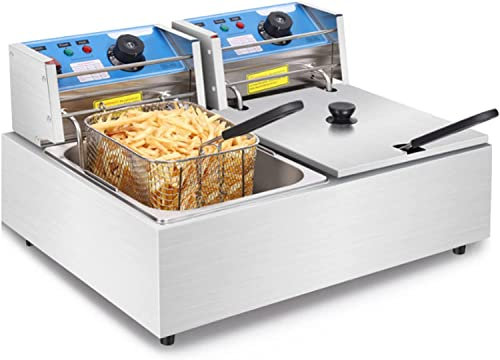 Gas Deep Fryer Electric Deep Fryer with Basket Stainless Steel 10 L/ 20L Oil Fryers, Temperature Setting & Light Indicator with Adjustable Thermostat Control Removable Frying Basket