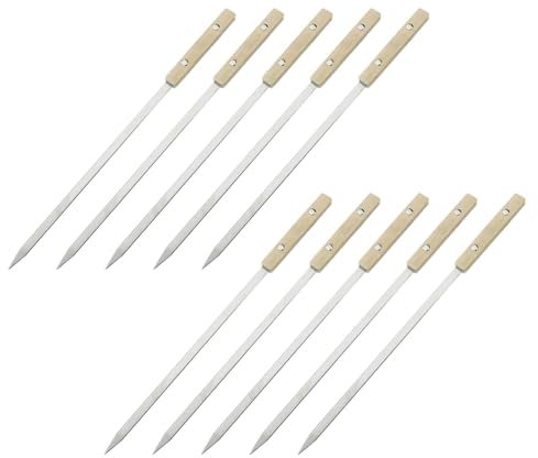 Fenteer Set di Spiedini per Barbecue in Acciaio Inossidabile - Accessori Grigliata Premium, 60 cm