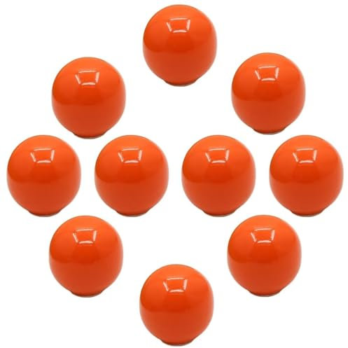 HDJNal 10 Stück Vintage Orange Keramik Tür Schubladengriffe 33 mm Runde Schubladenknöpfe Möbelknöpfe Türknäufe Kugelform Möbelgriffe für Schränke, Kommode, Küche, Kinderzimmer