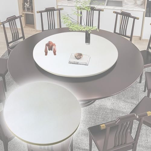 Plateau Tournant En Bois, 50/60/70/80/90/100cm Grand Plateau Tournant De Table À Manger, Plateau Tournant Assiette De Service, 360° Plateau Rotatif D'affichage, Plat Rotatif Rond De Cuisine(White,50cm