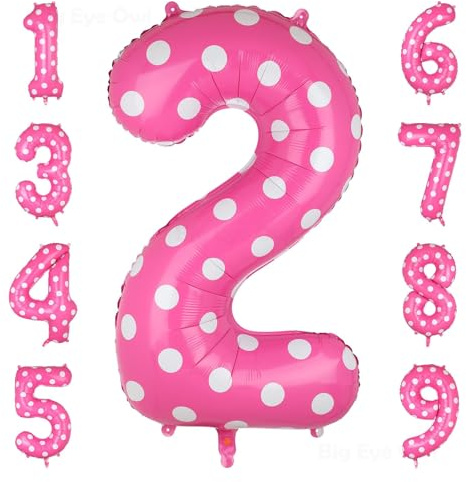XXL Groß Rosa Zahl 2 Luftballon Folie Mylar Helium Zahlen 2 Pink Folienballons Prinzessin Geburtstags Party Dekoration 100CM