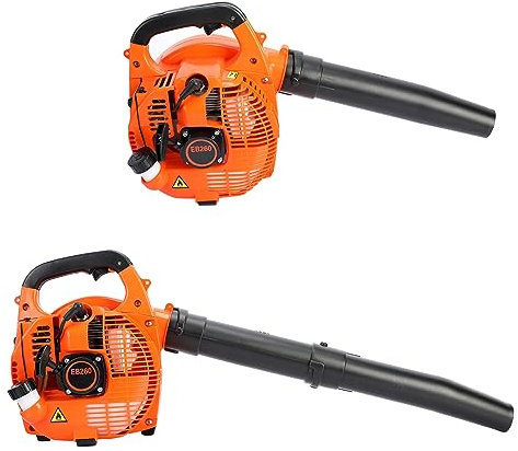 loyliawa Soffiatore portatile a benzina, 26 cc, 2 tempi, soffiatore per foglie a benzina, soffiatore da giardino per soffiare foglie, trucioli di legno, polvere, detriti da giardino, taglio di erba,