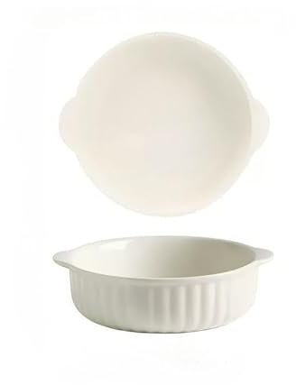 Kbotiques - Fuente para horno de cerámica resistente a los arañazos en color blanco para la freidora de aire caliente, para la preparación de lasaña, sopa, tiramisú y más accesorios para freidora (6