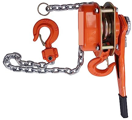 Montacarichi da Balcone, Paranco a catena a leva manuale, 6600 libbre, la catena arriva lungo 5 piedi, paranco a catena a cricchetto 1,5 tonnellate,per Camion,Garage,Industriale
