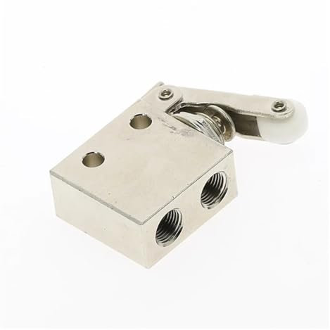 SSOPTMCB TAC2-31P Exhaust Valve 2 Position 3 Way Roller Lever Mechanical Valve Pneumatic Valve Switch 1/8 Female Thread Fittings Muffler(TAC2-31P)