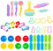 Juego de accesorios de plastilina, 36 piezas de accesorios de plastilina, cortadores de galletas, juguetes de cocina, máquina de helados, juego de plastilina, juego de plastilina, accesorios para