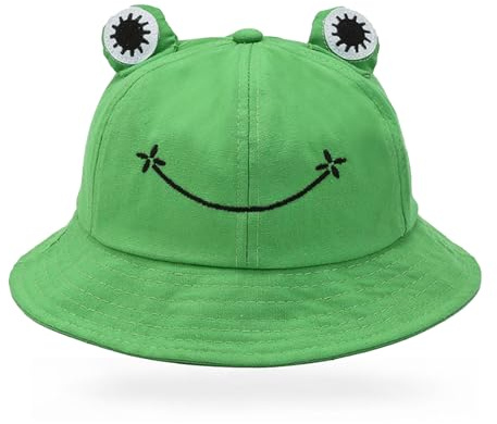 QSZHSL Grodfiskarhatt herr dam, groda fiskarhatt solhatt, fiskarhatt, vuxen barn bomull strandhattar för utomhus strand camping, 1 st, one size