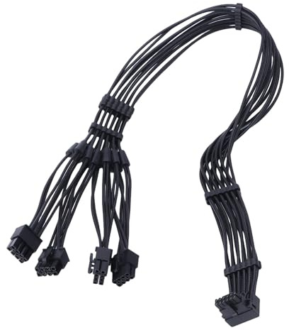 divuukyi Cable de alimentación modular de CPU de 8 pines macho a 12VHPWR PCIE5.0 de 16 pines ATX3.0 de 600 W para tarjeta gráfica RTX40 Series 4090