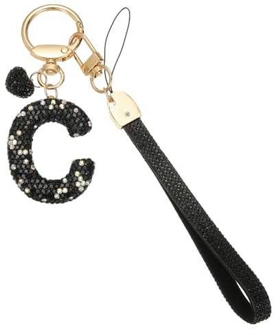 PATIKIL Schlüsselanhänger Buchstabe, Form Taschenanhänger Anhänger, Keychain Diamant Glitzernde Buchstabenanhänger für Frauen, Geschenke, Schlüsselbund, Taschenzubehör