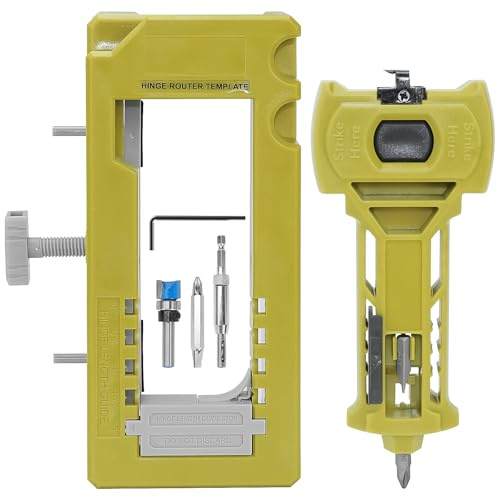 Door Hinge & Door Latch Installation Kit, Door Hinge Mortiser Template | Door Latch Installation Kit for Fitting and Woodworking Template Helps Align Hinges and Mortise Cuts