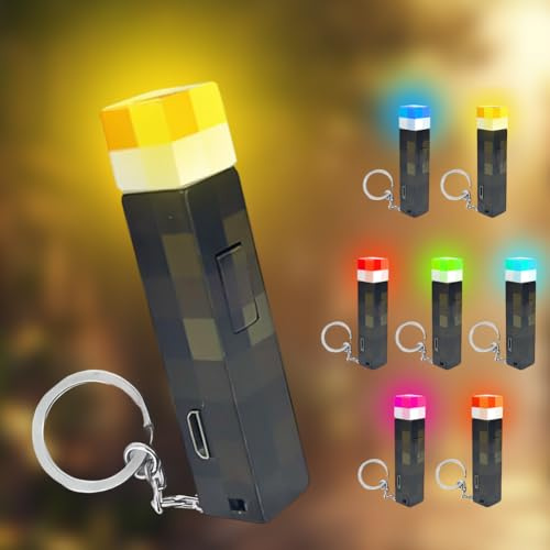 Ficklampa nyckelring 7 färger magnetisk nattlampa 3 i 1 USB uppladdningsbar LED mini lampor för barn leksaker gåvor