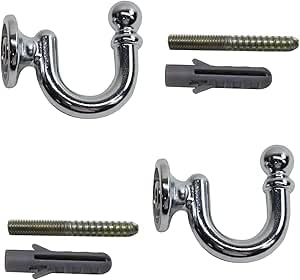 2PCS Silver U-Shaped Curtain Tieback Hooks - Elegant Decorative Curtain Holders for Living Room, Bedroom, and Office - Stylish Home Decor