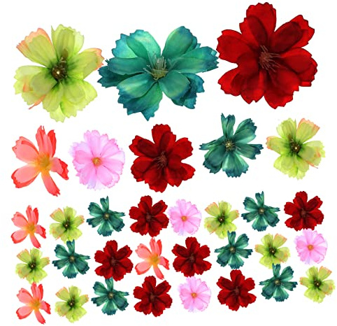 HAMPPLIES 50 Pezzi Teste Fiori Artificiali Forma Fiore Prugno Colorate per Decorazioni Matrimonio e Progetti Diy Aspetto Realistico Feste e Abbigliamento