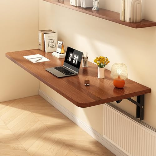 TWSOUL Tavolo da parete pieghevole 80 x 40 cm, tavolo da parete pieghevole, tavolo da pranzo, tavolo da bar, tavolo da bar, per cucina, soggiorno, cameretta dei bambini (noce)