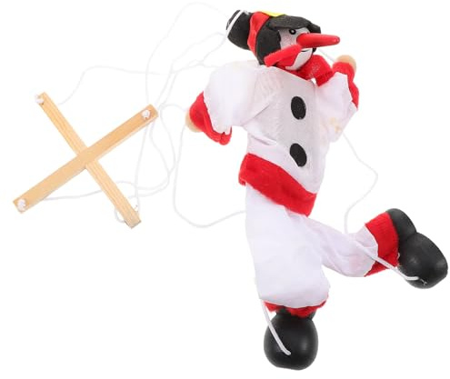 CLISPEED Interaktives Schneemann Marionetten-Spielzeug Mit Zugfaden Kreatives Stoff-schneemann Ornament Für Junge Mädchen Festliches Xmas Puppentheater Fördert Fantasie Und Gemeinsames