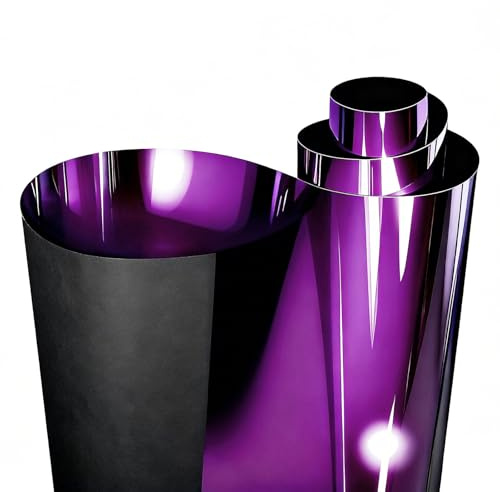 JSCARLIFE Autofolie Lila Glänzend ,Metallic Hochglanz Vinyl Wrap Folie selbstklebend mit Luftkanälen Car Wrapping Folie Ideal für Auto, Motorrad & Fahrzeugfolierung in Trauben-Violett (Lila, 45*152CM)