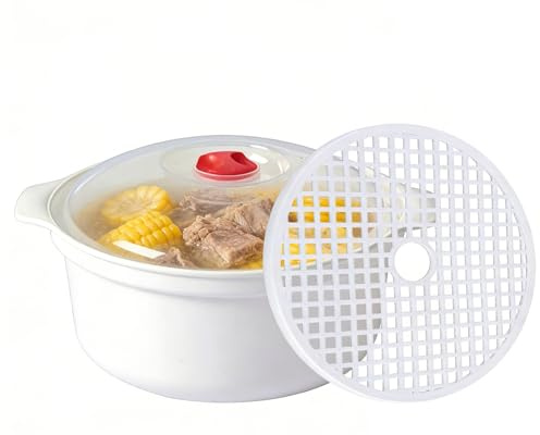 Estuche Vaporizador De Verduras Para Microondas - Cuenco De Cocina,con Tapa Anti-escaldadura y Asa Anti-deslizante para Cocer Patatas en Microondas | Preparación De Comidas Empanadillas Espárragos Bró