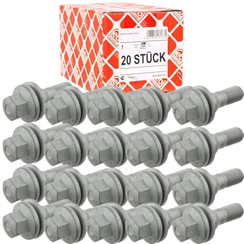 20x Febi Radschraube Flachbund Alufelgen | 20x 46673 passend für 307 308 406 407