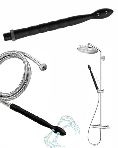 IPNSDON 1 Pièce 8 Trous Lavement Douche Anus,Silicone Buse de Douche en Silicone pour la Pénétration Anale et la Toilette Intime à la Maison pour Hommes Femmes Couples(Noir)