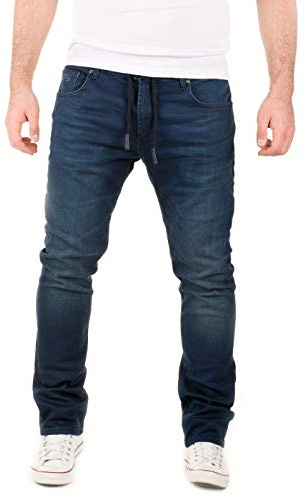 WOTEGA Noah - Sweat Jeans Herren Hosen - Stretch Jogger Hose - Männer Jeggings, Blau (Dress Blues 3R4024), W32/L32
