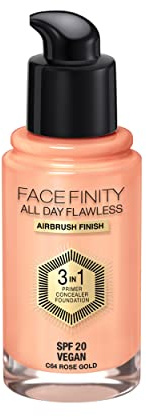 Max Factor Facefinity 3-in-1 All Day Flawless Liquid Foundation, SPF 20 - 64 Rose Gold, 30 ml