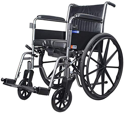 AZICYN Rollstühle mit Eigenantrieb, tragbarer Transit-Reise-Walker, mit Toilette Multifunktions-Senioren-Behinderten-Trolley Faltleichter tragbarer Reise-Roller-Trolley