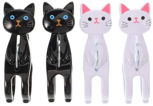 Alipis 4Pcs Cat Beach Towel Clips Non-Slip Windproof Plastic Clips for Securing Towels on Beach Chairs and Poolside Animal Design Clothes Pegs