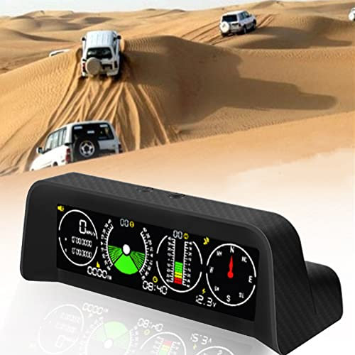 Mioloe Auto-Neigungsmesser,HUD Head Up Display GPS Geschwindigkeitsmesser MPH Kompass Digitaler Neigungswinkelmesser Höhenmesser für Auto, Off-Road (01)