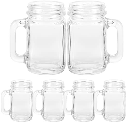 UPKOCH 6pcs Mini Jars Household Glass Cups for Cocktails Beer Creative Drinking Glasses for Parties Weddings Gatherings Smooth Finish Safe Design