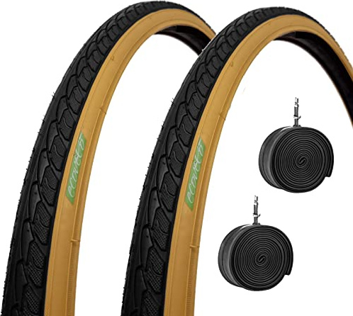 ECOVELO 2 COPERTONI NERO PARA 700 X 35 C + CAMERE PNEUMATICI 28 1 5/8 3/8 CITY BIKE BICI TREKKING STRADALE ADULTO