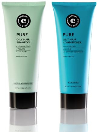 COCUNAT - Pack Pure - Para el Pelo Graso - Champú y Acondicionador Natural - Purifica, Equilibra - Detox Capilar - Regula Exceso Sebo - Limpieza Profunda - Sin Silicona ni Sulfatos