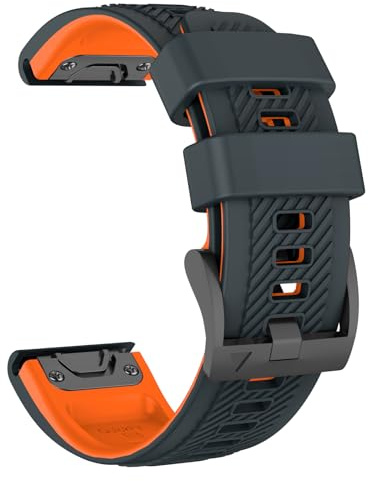 MYSNBKN Klockarmband för Garmin Fenix 6 Pro/Fenix 6/Fenix 7/Fenix 7 Pro/Fenix 5/Epix Pro 47 mm, QuickFit, 22 mm brett, ersättningsarmband av silikon för Garmin Forerunner 965/955/945/935