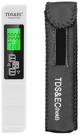 3 en 1 Calidad del Agua Medidor de Prueba, Combo de Medidor Digital de TDS+EC, Medidor de Prueba de Alta Precisión de TDS con pantalla LCD para Agua Potable Hidroponía Piscinas Acuarios