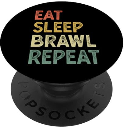 Eat Sleep Brawl Repeat Stars Lustiges Videospiel PopSockets mit austauschbarem PopGrip