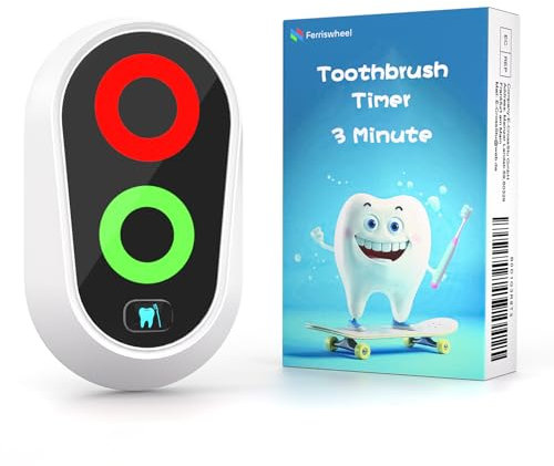 Zähneputzen Timer für Kinder und Erwachsene, magnetischer wasserdichter Timer mit Farblichtern im Badezimmer, Training Coach (Weiß)