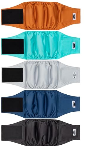 Tuiskusa Male Dog Diapers, High Absorbing Dog Belly Bands for Male Dogs, Washable Reusable Dog Males Wraps(5 Pack)
