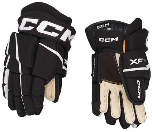 CCM Tacks XF Pro Handschuhe Bambini, Größe:8 Zoll, Farbe:schwarz/weiß