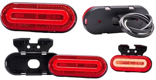Web Truck 2 x LED-Seitenmarkierungsleuchte, Umrissleuchte flaches Rot Markierungslicht, 12 und 24 V, Positionslicht für Autos, LKWs, Anhänger, Wohnmobile und Wohnwagen