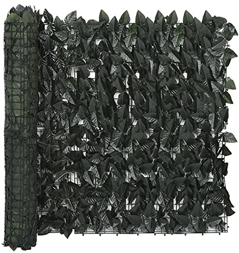 ShGaxin Toldo para balcón con Hojas, Malla Protectora Balcon, Malla De Ocultacion, para Cubrir Vallas, Tela Ocultacion Jardin, Verde Oscuro 300x75 cm