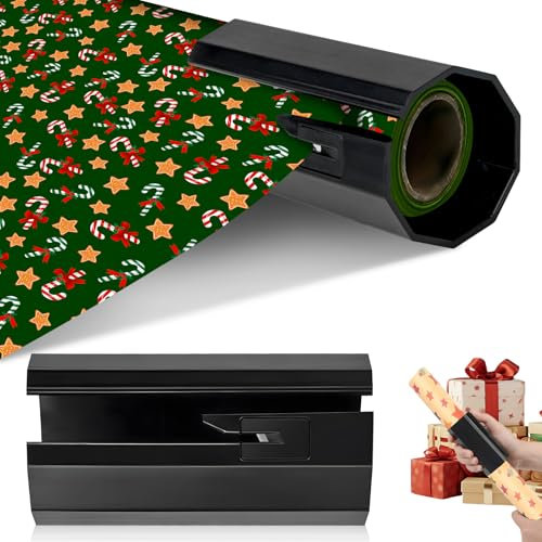 Geschenkpapier Schneider für Rollen, Sliding Géschenkpapierschneider, Geschénkpapier Cutter, Papierschneider Wrap Slice für Rollen, Roll Papier Schneidegerät für Weihnachten Geschenkpapier Geburtstag