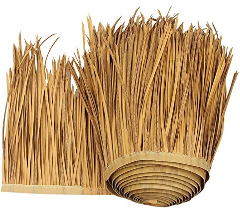 Mexikanische Palmstroh-Rollen aus hochdichtem Kunststoff für Tiki-Hütte, feuerhemmendes synthetisches Dachmaterial, ideal für Regenschirm-Dekoration, 0,5 x 4 m