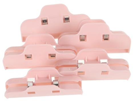 TOYZFRIENDY 5 Stück Rosa Chipstütenclips aus Abs Wiederverwendbare Beutelverschlussklammern für Snacks und Kartoffelchips zum Frischhalten in Küche und Vorratsschrank