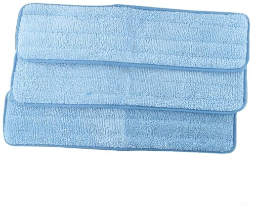 Lot de 3 tampons de rechange en microfibre pour balai à franges Rubbermaid Commercial de 45,7 cm, lot de 3 recharges réutilisables pour balai à franges humides et de nettoyage pour tout balai plat en