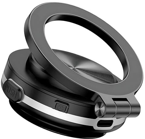 Elektrische Vakuum-Magnet-Saugnapfhalterung fürs Auto, 360° drehbarer Saugnapf-Halter, starker magnetischer Griff für Auto, Küche, Spiegel, Fitnessstudio und alle glatten Oberflächen, kompatibel mit